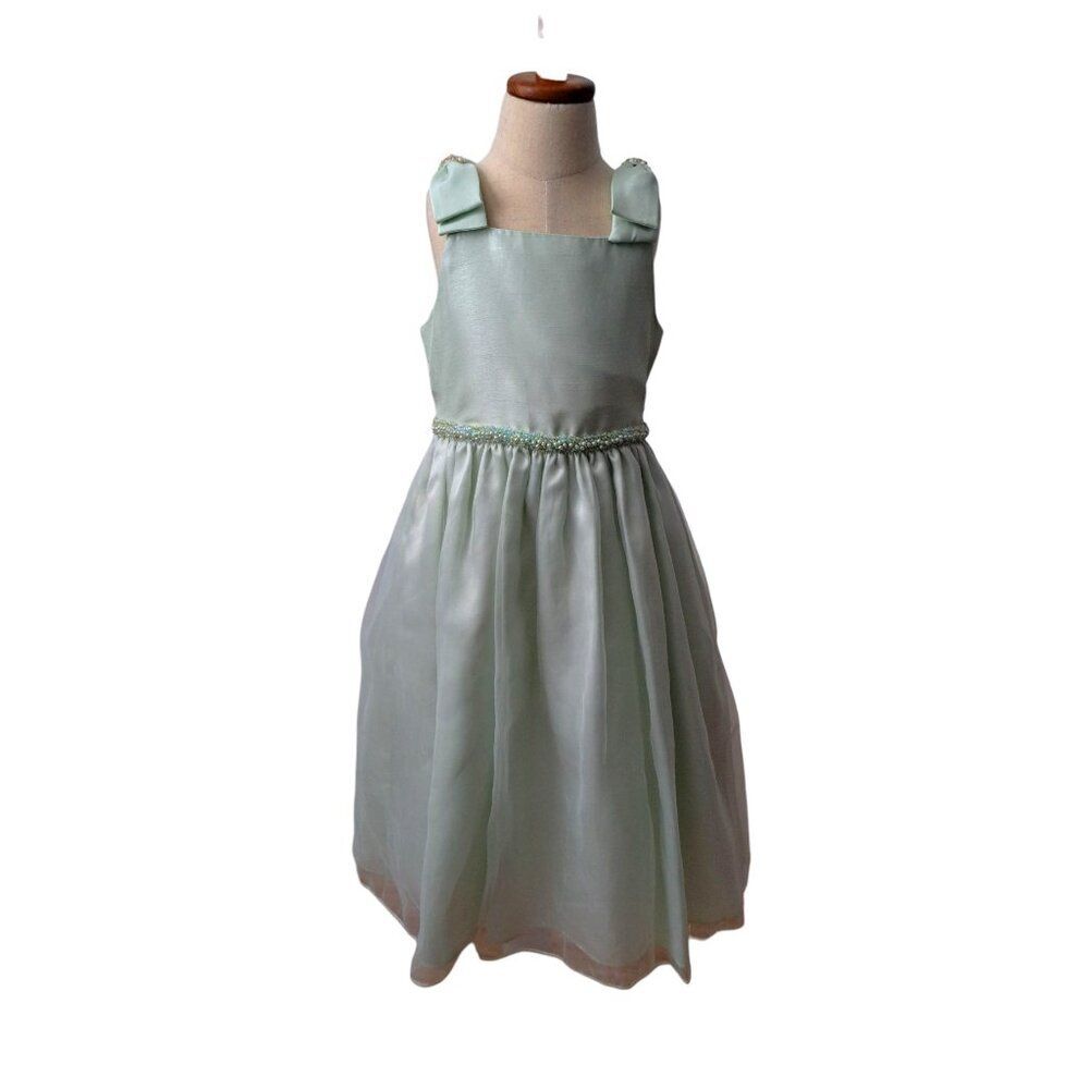 Bonnie Jean Girl Lime Green Party Sun Tule Dress Sz 6